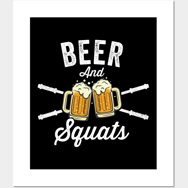 Beer & Squats  - Funny Gym Design Wall Art by Cult WolfSpirit 